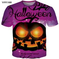 Wholesale YFFUSHI New Plus Size D T Shirt Men Hip Hop T shirt Halloween Cool Full Print Funny Streetwear Fashion Cartoon Top