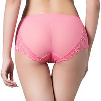 Wholesale Bud silk popular Women s Panties Lace Gauze Ventilation Underpants Hollow Out Sexy intimates Taste Enlarge Coon Briefs