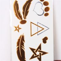 Autocollants De Tatouage De Mode Jetables étoiles D Or Et D Argent Imperméables Plume Cheville Personnalité Comique Bras Cou Femmes Hommes 0 85wt Hh