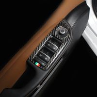 Wholesale 4Pcs carbon fibre Car Armrest Window Lift Button Switch Frame Car covers Trim For Alfa Romeo Giulia Interior Car styling