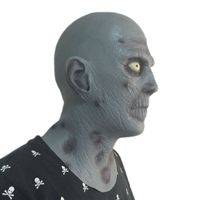 Wholesale Hot Horror Old Man Latex Mask Terror Blue Male Head Rubber Masks Halloween Carnival Masquerade Zombie Cosply Party Fancy Dress Props