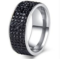 Wholesale Chanfar Rows Crystal Stainless Steel Ring Women for Elegant Full Finger Love Wedding Engagement Rings Jewelry Men