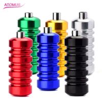 Wholesale 6pcs set Colors Kinds Of New Ribbed Tattoo Aluminum Alloy Machine Grips Tubes Stainless Steel Tips Tools Kit
