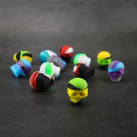 Wholesale Skull Shape ML Non stick Silicone Container Food Grade Small Rubber Jars Dabber Tool Storage Oil Holder Mini Wax Container for Vaporizer