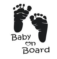 Wholesale Car Stickers English Words Baby On Board With Baby Footprint Prompt Car Covers Body Dacel