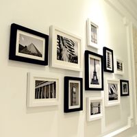 Wholesale 11 Black White Scenery Wall Hanging Photo Frames Set Picture Frame For Hallway Bedroom Living Room Home Decoration Brand Wedding Foto