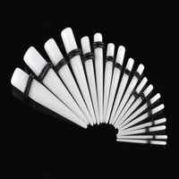 Wholesale Stretchers Ear Piercing Jewelry Fashion Earring Taper Plugs Tunnel Stretching White Acrylic mm