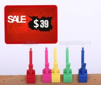 Wholesale 5Set pop advertising poster display stand rack fashion Supermarket Thumb clip Fruit vegetable price tag Promotions card holder