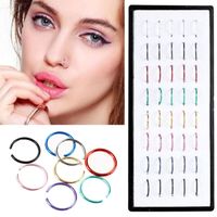 Wholesale 40 Set Sexy Fake Nose Ring Circle Clip On Nose Hoop Body Jewelry Non Piercing Unisex Non Piercing