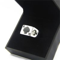 Wholesale 5pcs New Poker Spade A Ring L Stainless Steel Fashion Jewelry Popular Biker Hiphop Style Heart Ring