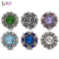 Wholesale Beautiful Rose Snap Charms Jewelry Fit Snap Button Bracelet LSSN465