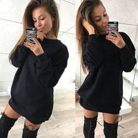Wholesale Summer Sexy O Neck Dress Solid White Black Mini Loose Casual T Shirt Dress Women Clothing