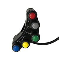 Moto guidon commutateur de commande 12V Aluminium Moto 7//8 22mm Guidon Commutateurs Avec 3 Boutons pour Phares Danger Frein Feux De Brouillard Klaxon ON OFF Commutateur Commutateur Moto Pi/èces Access