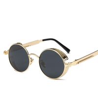 Wholesale designer sunglasses for men Round Sunglasses Women Brand Designer Metal Frame Steampunk Vintage Sun Glasses Men Female Glasses