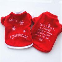 Wholesale Cute Pet Dog Christmas Gifts Clothes Red Dog Apparel Polar Fleece Clothing T shirt Jumpsuit Puppy Costume Outfit Pet Supply