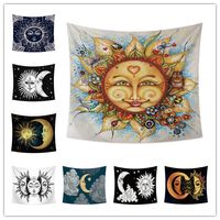 Wholesale Home decoration wall hanging tapestry sun moon face printing tablecloth bed sheet beach towel party supplies wedding photo backdrop
