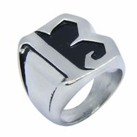 Wholesale 5pcs Polish Big Number Ring L Stainless Steel Fashion Jewelry Popular Biker Band Party Lucky Ring