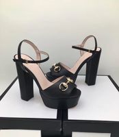 Wholesale 2018 new women s fashion rough with sandals buckle with simple open toed student heels women s high heels