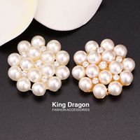 Wholesale Sparkly Rhinestone Pearl Buttons Used On Headband MM Flat Back Silver Color KD141