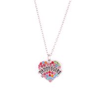 Wholesale Heart Necklace For Women DADDY S GIRL Written With Colorful Crystals Suitable Gift For Daughter Zinc Alloy Provide Dropshipping