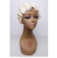 Wholesale Color Synthetic Wig Finger Waves Wig Hair Heat Resistant Short Wigs for African American Women Cosplay Colors