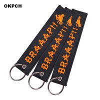 Wholesale Motorcycle Key Holder Chains BRAAAP Embroidery Key Tag Aviation Gift for Women Man