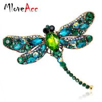 Wholesale Vintage Design Shinny Colors Crystal Rhinestone Dragonfly Brooches for Women Dress Scarf Brooch Pins Jewelry Accessories Gift
