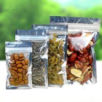 Wholesale 100Pcs Clear Aluminum Foil Bag Silvery Metallic Plastic Packaging Baggies Pouch for Food Tea Candy Cookie Baking Tobacco Herb