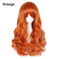Wholesale Long Wave Cosplay Wig Black Purple Pink Sliver Gray Blonde White Orange Brown Colors Synthetic Hair Wigs