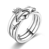 Wholesale 3in1 MM Wide Claddagh Ring Wedding Engagement Bridal Band US Size