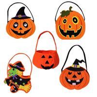 Wholesale Halloween Gift Boxes Candy Bags Smile Halloween Pumpkin Bag Kid Candy Children Handhold Party Supply Trick Gift Boxes Bags