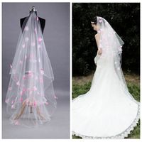 Wholesale Beautiful Top One White Tulle With Petal Adorned Bridal Veil m Long Cheap Formal Wedding Party Hair Accessories Bridal