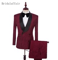 Wholesale 2018 Men Wedding Suit Male Blazers Slim Fit Suits For Men Best Man Jacket Pants Custom Made Business Formal Party Dinner Suits