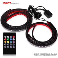 Wholesale 4pcs LED Car LED exterior Lights strip with Wireless Remote Control Multicolor Music Strip Lights for Car
