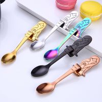 Wholesale Stainless Steel Mermaid Spoons Plated Coffee Tea Soup Spoons Hanging Cup Spoon Gold Copper Black Silver DHL WX9