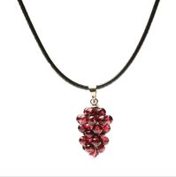 Wholesale Donghai natural garnet tourmaline blonde crystal grape pendant necklace send beautiful leather rope accessories