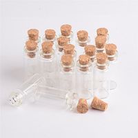 Wholesale Mini Small Glass Bottles with Clear Cork Stopper Tiny Vials Jars Containers Message Wedding Jewelry Favor