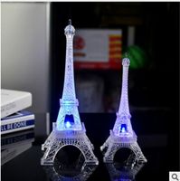 Wholesale Factory direct sales Eiffel tower colorful LED small night lights romantic Paris Tower gifts