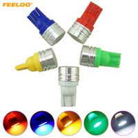 Wholesale FEELDO Car DC12V T10 W5W W Wedge LED Light Lamps With Ceramic Flat Lens Color