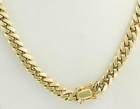 Wholesale 14k Yellow Gold Fill Men s Miami Cuban Chain Necklace Polished quot mm