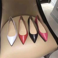 Wholesale Luxury designer design Top Quality Women Shoes Red Bottoms So Kate Styles Nude Flat shoes Color Genuine Leather Point Toe Pumps Rubber