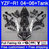 Wholesale Body Tank For YAMAHA YZF YZF R YZF R1 HM YZF1000 Black silvery hot YZF R1 YZF YZFR1 Fairing