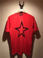 Wholesale 2018 Summer New Fashion brand Mens T Shirt big five pointed star prints couples T Shirt Mens Clothing Casual Mens Short Sleeve