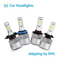 Wholesale shipping by DHL H4 H7 H11 HB4 COB LED Car Headlight Bulbs Hi Lo Beam W LM K Auto Headlamp Fog Light Bulb v