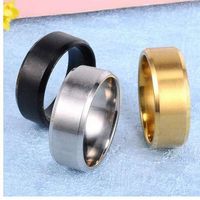 Wholesale Metal Stainless Steel Wide Rings Sports Male Simple Men silver Jewelry Ring glod Summer Business Titanium Boy Gift