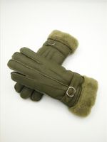 Wholesale Classic women Winter Fur Gloves Fashion Wool Gloves Fashion Genuine Winter Leather Gloves Wind frost protection