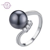 10 mm naturelle d/'eau douce Perle Argent sterling 925 Bague de fiançailles US 4 To 15