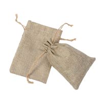 Wholesale 10 cm Double layer high quanlity Natural Linen drawstring bags Jewelry Pouch Gift hessian Wedding favor bags Jute bags burlap package