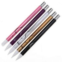 Wholesale 5 x Silicone Tip UV Gel Acrylic Nail Art Brushes Carving Painting Pen Tool Set