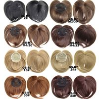 Wholesale Clips in hair bang Top Closures cm straight synthetic hair extension hair piece with Closures